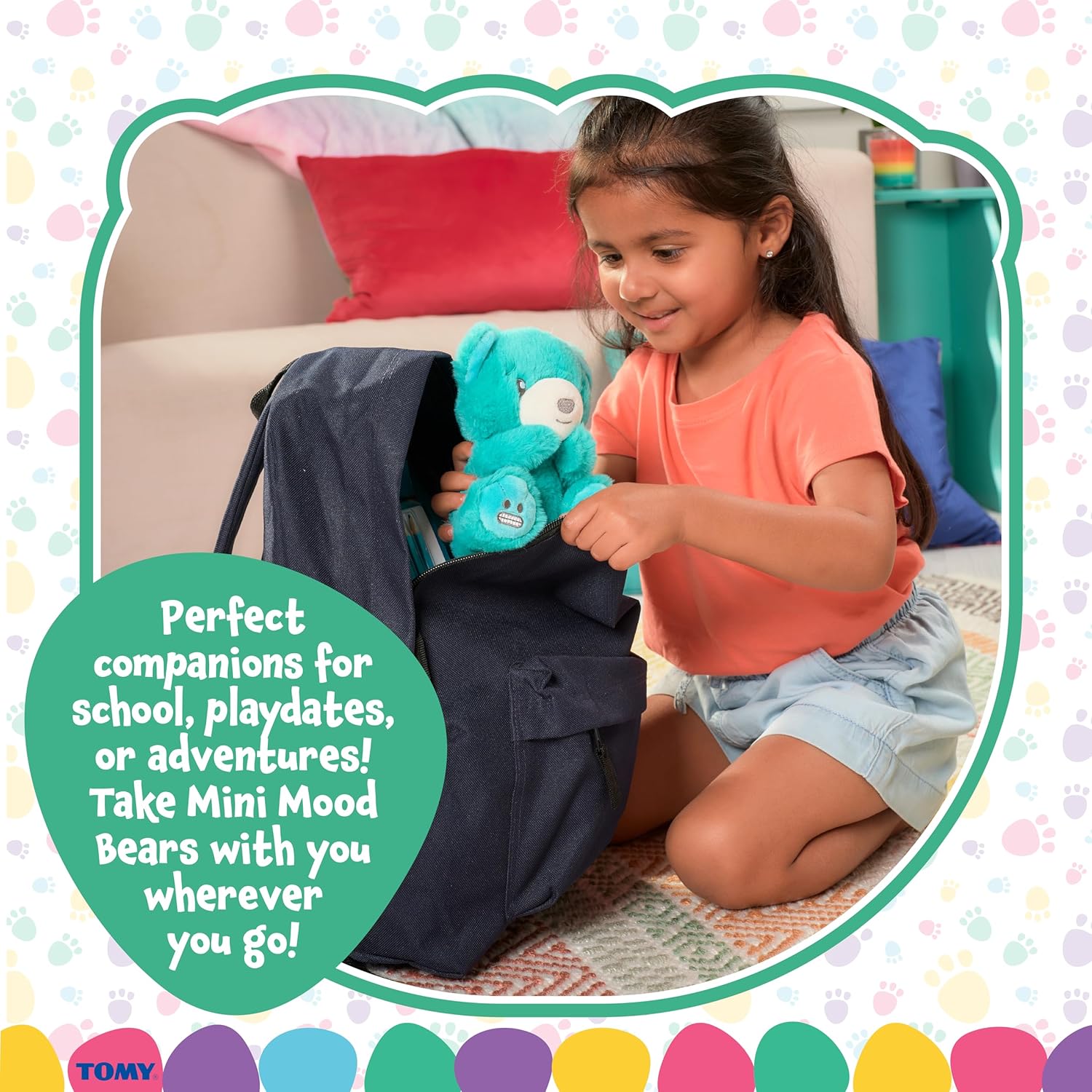 Mood Bears® Nervous Bear (Mini) – Teal Teddy Bear for Kids & Adults, Emotional Support Plush for Overcoming Worries & Building Confidence