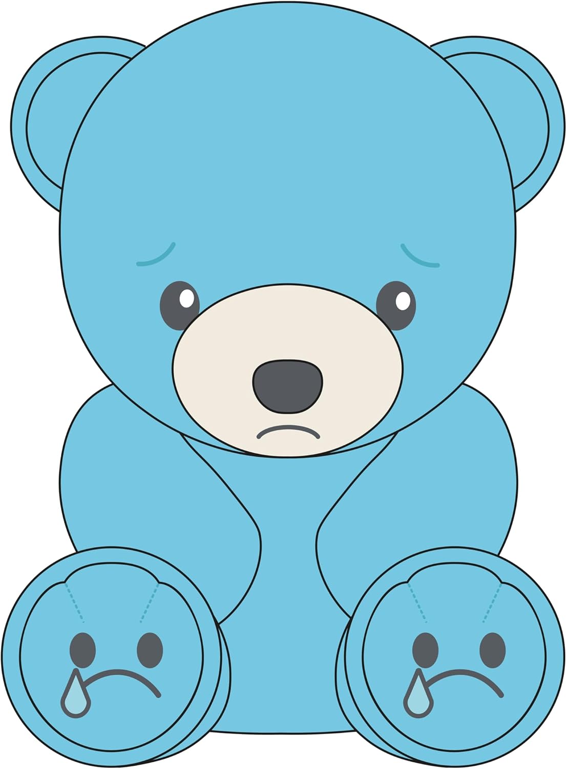 Mood Bears® Sad Bear (Mini) – Light Blue Teddy Bear for Kids & Adults, Emotional Support Plush for Comfort & Well-Being