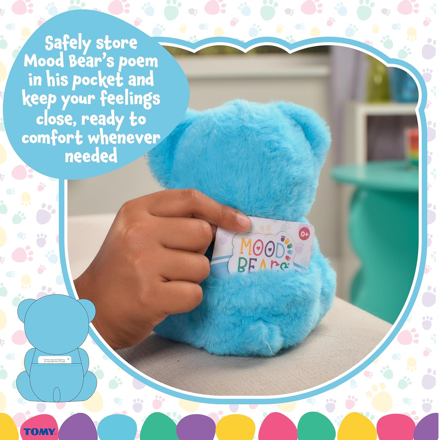 Mood Bears® Sad Bear (Mini) – Light Blue Teddy Bear for Kids & Adults, Emotional Support Plush for Comfort & Well-Being