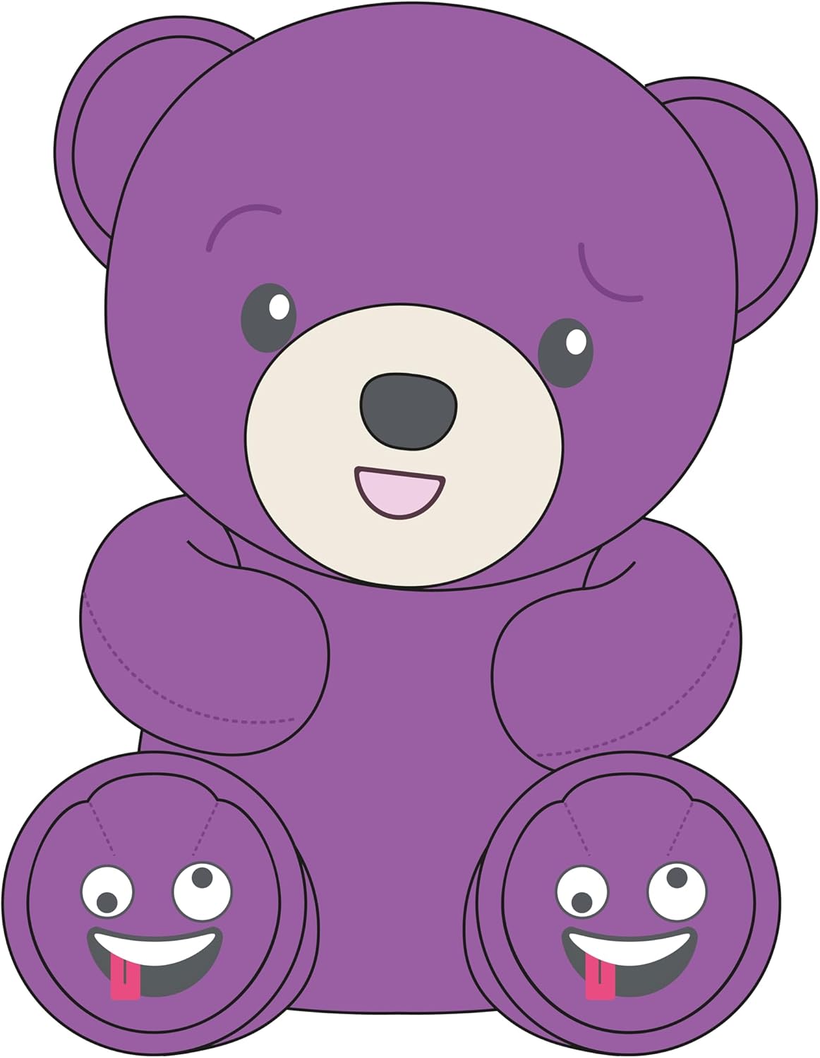 Mood Bears® Silly Bear (Mini) – Purple Teddy Bear for Kids & Adults, Emotional Support Plush for Lightening Moods & Sharing Laughter