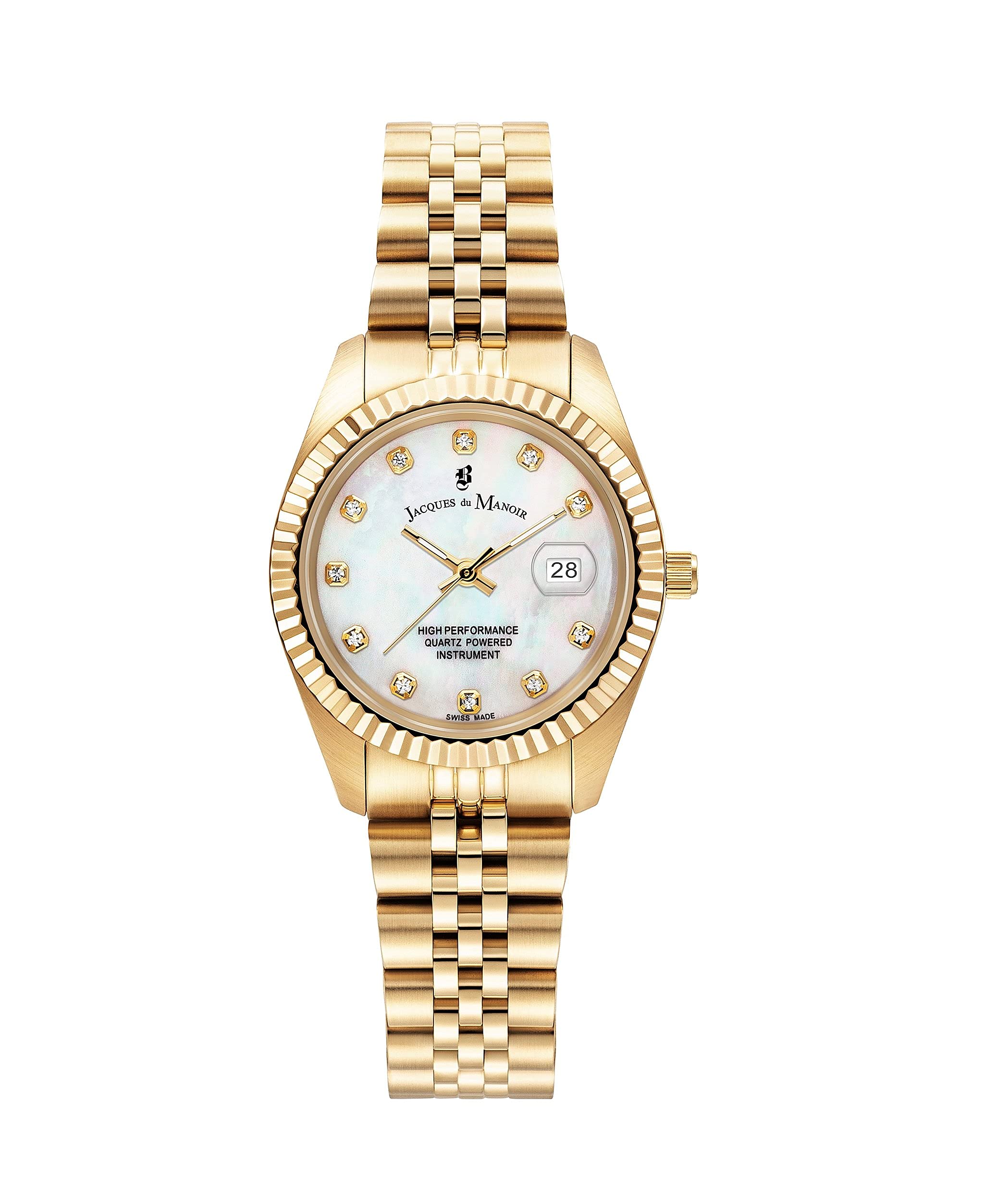 B JACQUES DU MANOIR Reloj Analógico para Mujeres de Cuarzo Suizo con Correa en Acero Inoxidable JWL01203