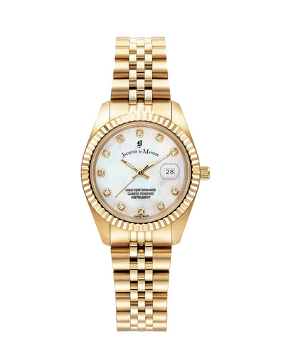 B JACQUES DU MANOIR Reloj Analógico para Mujeres de Cuarzo Suizo con Correa en Acero Inoxidable JWL01203
