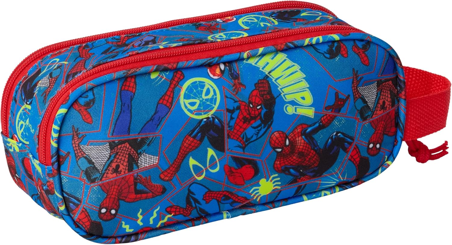 Safta SPIDERMAN 3D - Double 3D Pencil Case, Children's Pencil Case, Ideal for School Age Children, Comfortable and Versatile, Quality and Resistance, 21 x 6 x 8 cm, Navy Blue/Red, M, Casual