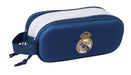 Safta Real Madrid 3D – Double 3D Pencil Case, Children's Pencil Case, Ideal for School Ages, Comfortable and Versatile, Quality and Resistance, 21 x 6 x 8 cm, Black/White, M, Casual