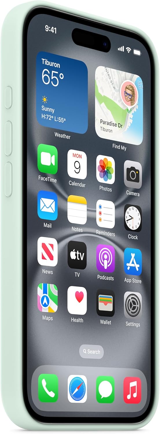 Apple - Back Cover For Mobile Phone - Magsafe Compatibility - Silicone - Aquamarine - For Iphone 16