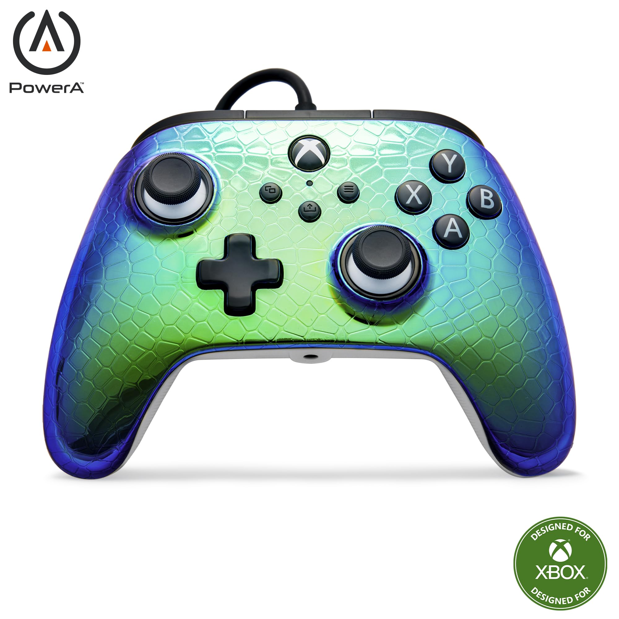 PowerA Advantage controller met kabel voor de Xbox Series X|S - Chroomraptor, gamepad, bedrade videogamecontroller, gamecontroller, Xbox Series X|S