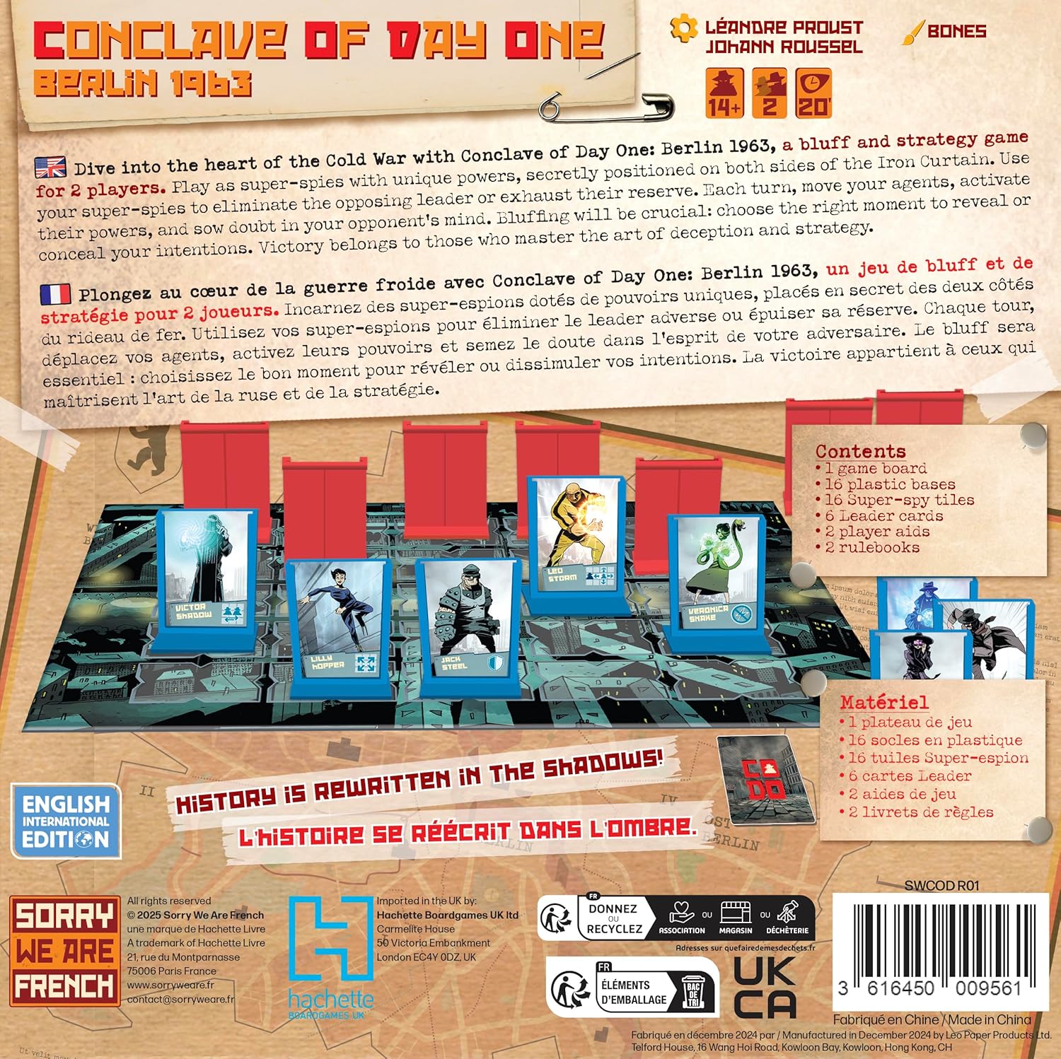 Sorry We Are French SWAF - CODO Berlin 63 - A Fast Game of Bluff and Strategy for 2 Players - Ages 14 and Above