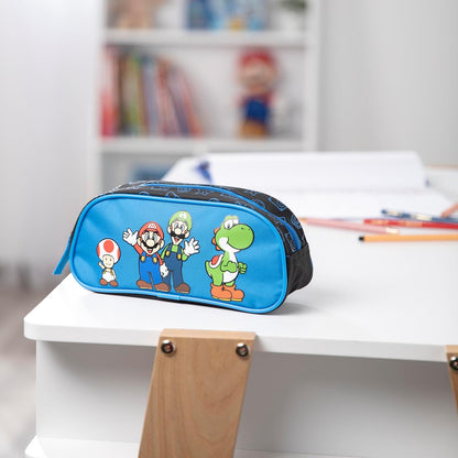 Undercover - Etui Super Mario Blauw met Rits