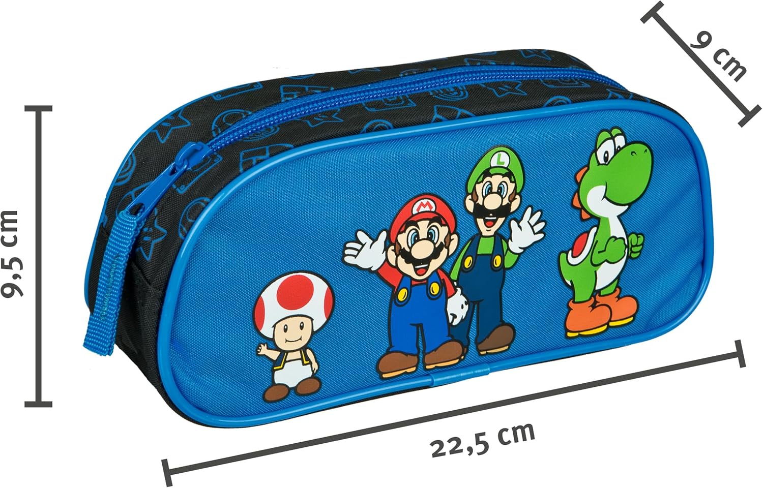 Undercover - Etui Super Mario Blauw met Rits