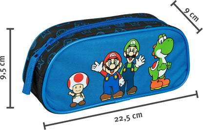 Undercover - Etui Super Mario Blauw met Rits
