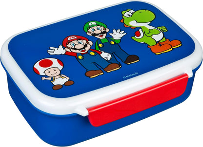 Scooli - Set di stoviglie per Bambini Super Mario - Set Composto da Cestino per Il Pranzo e Borraccia - Ideale per la Scuola o l'asilo - da 4 Anni - in plastica - BPA Free