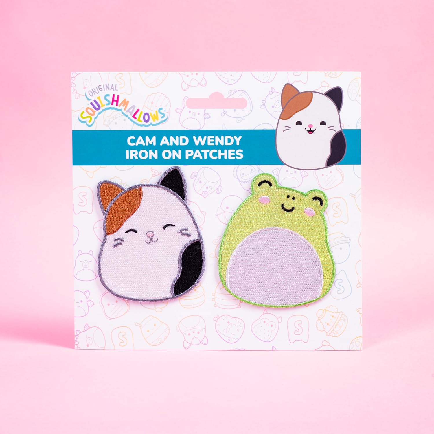 Squishmallows Iron on Patches Cam The Cat & Wendy The Frog. Cute Patches Perfect for customising Clothing & Bags. Kawaii Patches.