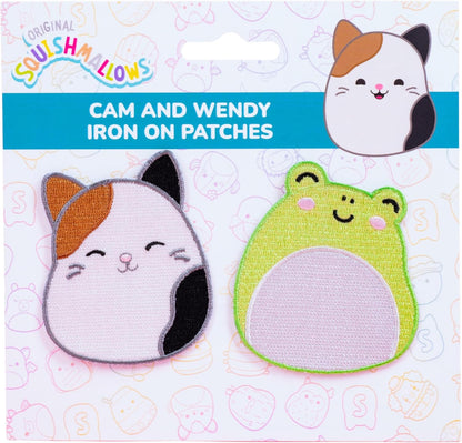Squishmallows Iron on Patches Cam The Cat & Wendy The Frog. Cute Patches Perfect for customising Clothing & Bags. Kawaii Patches.