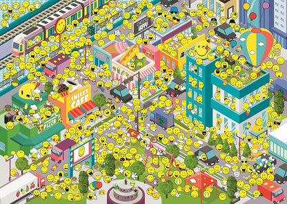 Trefl - Smiley World, Waar is Smiley? - Puzzel 500 stukjes - Glimlach, Blije Gezichten, Emotes, Moderne DIY-puzzel, Plezier, Klassieke puzzels voor volwassenen en kinderen vanaf 10 jaar