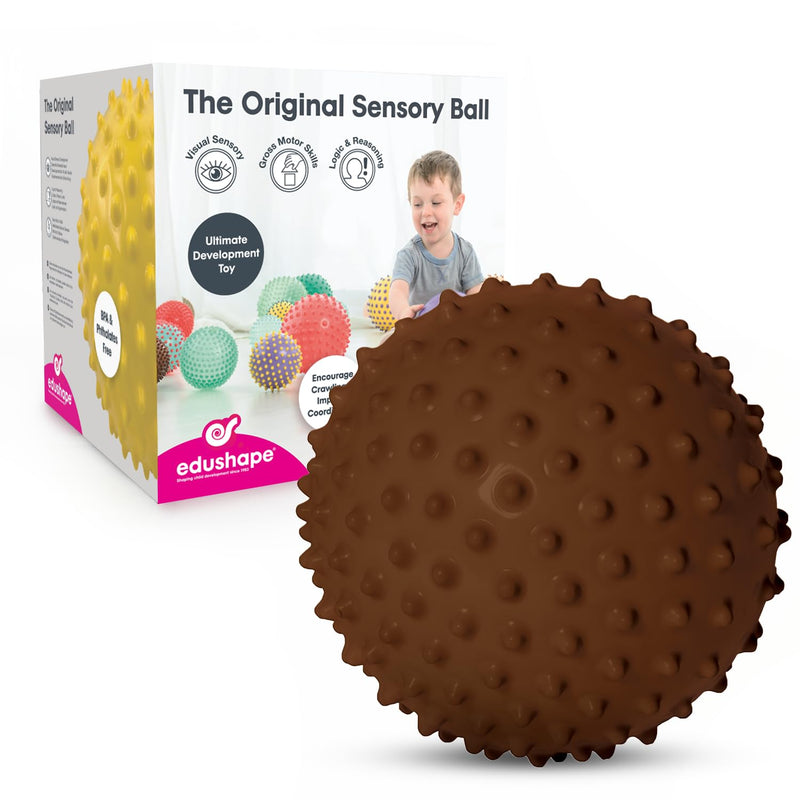Edushape Originele sensorische bal - 17,8 cm babybal voor de ontwikkeling van grove motorische vaardigheden bij kinderen vanaf 6 maanden - levendig, kleurrijk en uniek