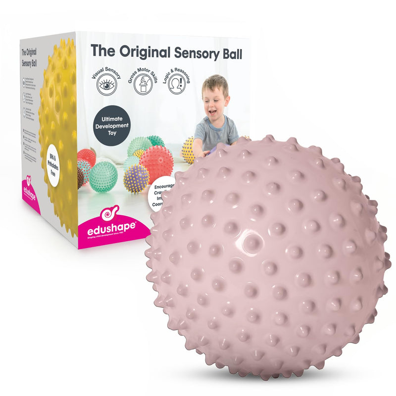 Edushape Originele sensorische bal - 17,8 cm babybal voor de ontwikkeling van grove motorische vaardigheden bij kinderen vanaf 6 maanden - levendig, kleurrijk en uniek
