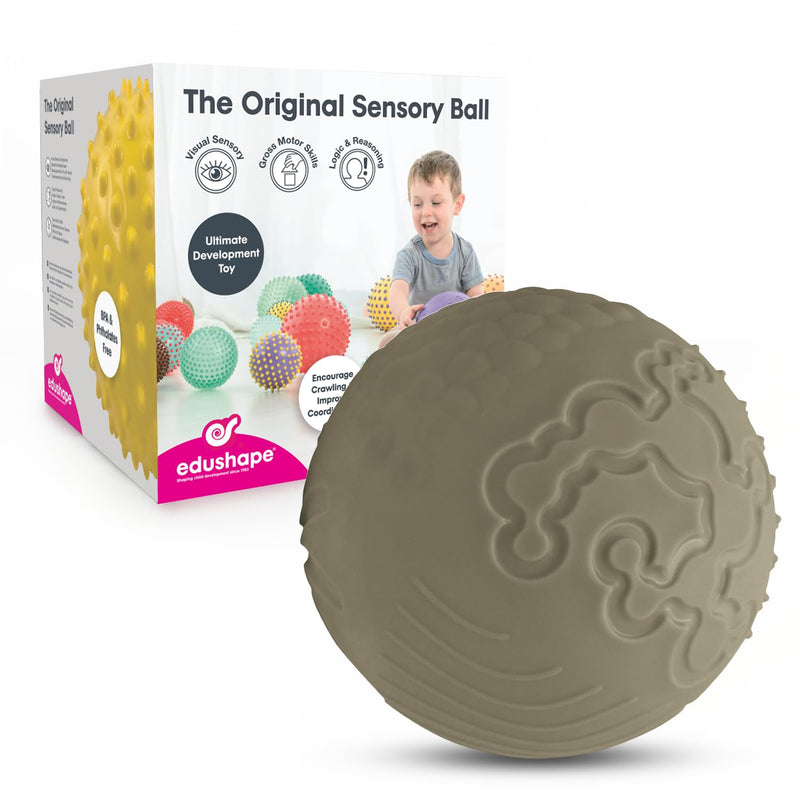 Edushape Texture-iffic sensorische bal voor baby - 17,8 cm babybal voor kinderen met 8 secties van verschillende tactiele patronen