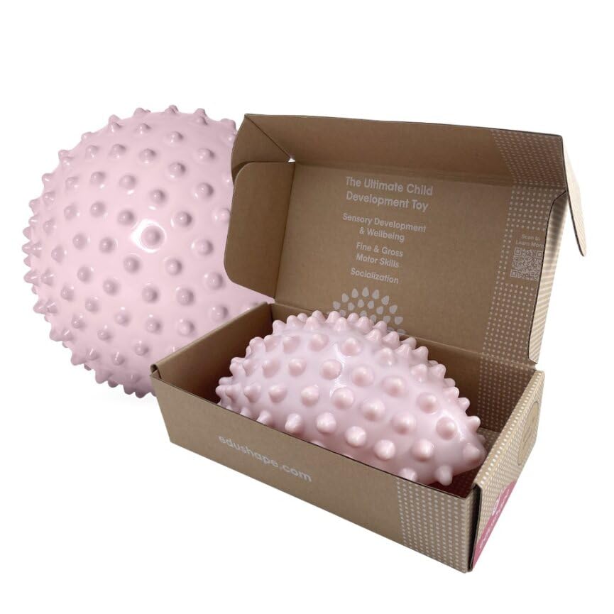 Edushape Originele sensorische bal - 17,8 cm babybal voor de ontwikkeling van grove motorische vaardigheden bij kinderen vanaf 6 maanden - levendig, kleurrijk en uniek