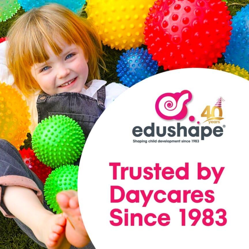 Edushape Originele sensorische bal - 17,8 cm babybal voor de ontwikkeling van grove motorische vaardigheden bij kinderen vanaf 6 maanden - levendig, kleurrijk en uniek