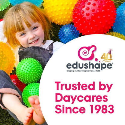 Edushape Originele sensorische bal - 17,8 cm babybal voor de ontwikkeling van grove motorische vaardigheden bij kinderen vanaf 6 maanden - levendig, kleurrijk en uniek