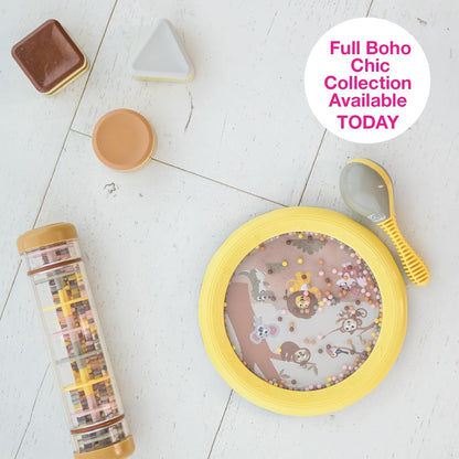 Edushape Regenstang, 20,3 cm, boho-stijl, elegant, voor baby's, sensorische buizen, muziekinstrumenten, regenspeelgoed voor baby's om regengeluiden te kalmeren, speelgoed