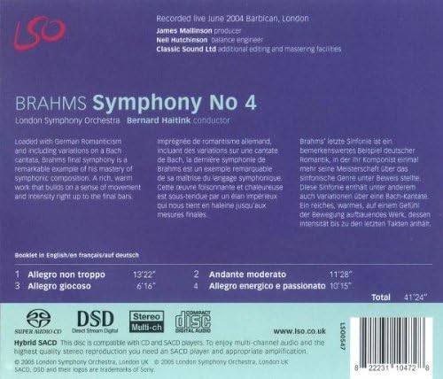 Symphony No. 4 (Haitink, Lso)