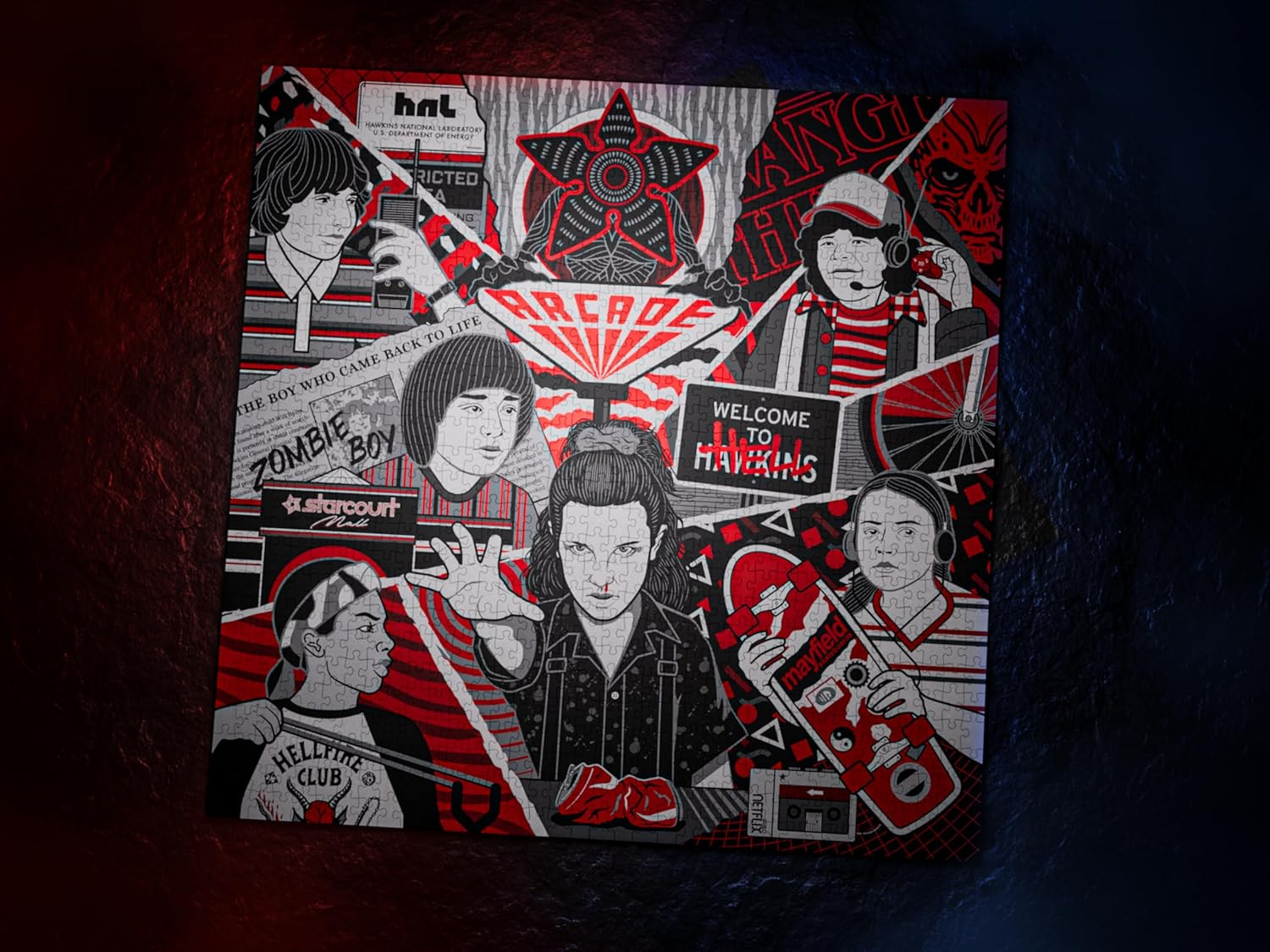 theory11 Stranger Things Puzzle – 1.000 Teile Puzzle – Offiziell lizenzierte Stranger Things Merchandise & Sammlerstücke – präzise Passform und Premium-Qualität – Zwischenpuzzle