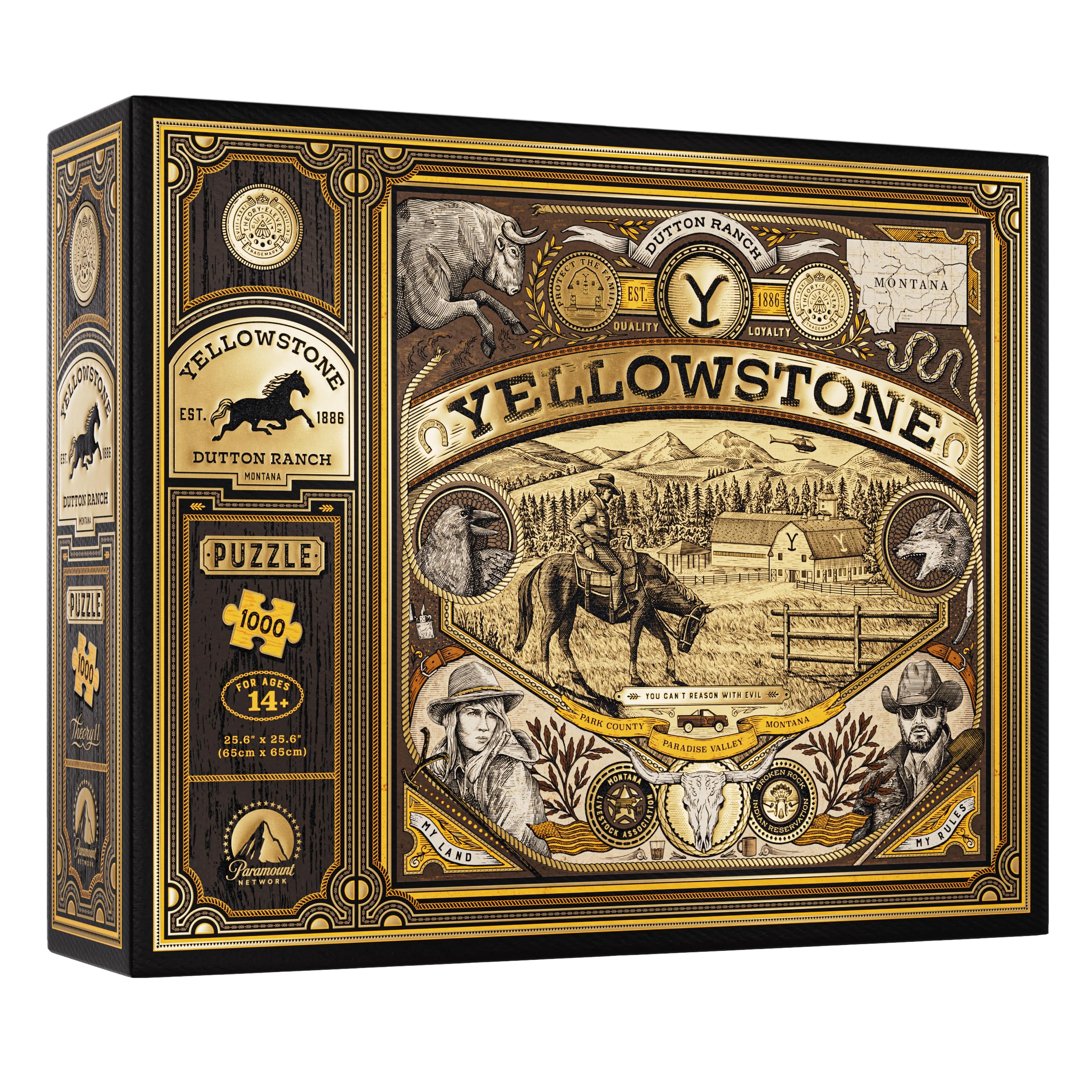 theory11 Yellowstone Puzzle – 1.000 Teile Puzzle – Offiziell lizenzierte Yellowstone Merchandise & Sammlerstücke – präzise Passform und Premium-Qualität – Zwischenpuzzle