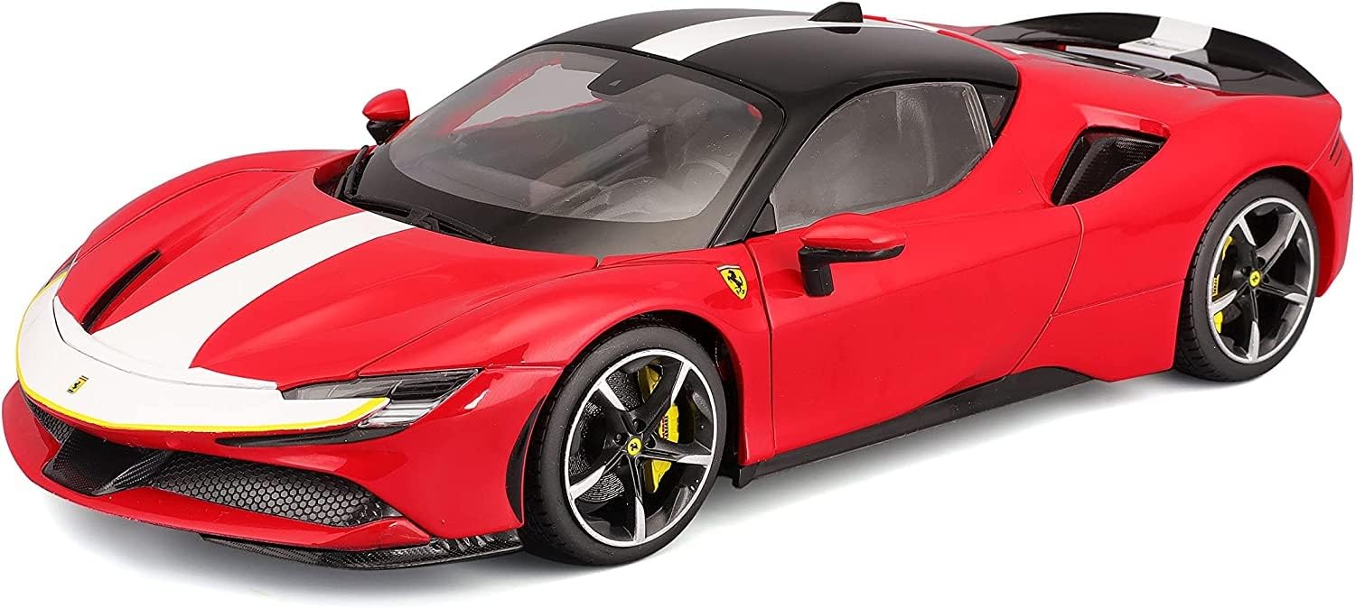Bburago Ferrari Signature SF90 STRADALE Super Car - 1:18 Scale - Incredibly Detailed Die-Cast Replica Collectible Model