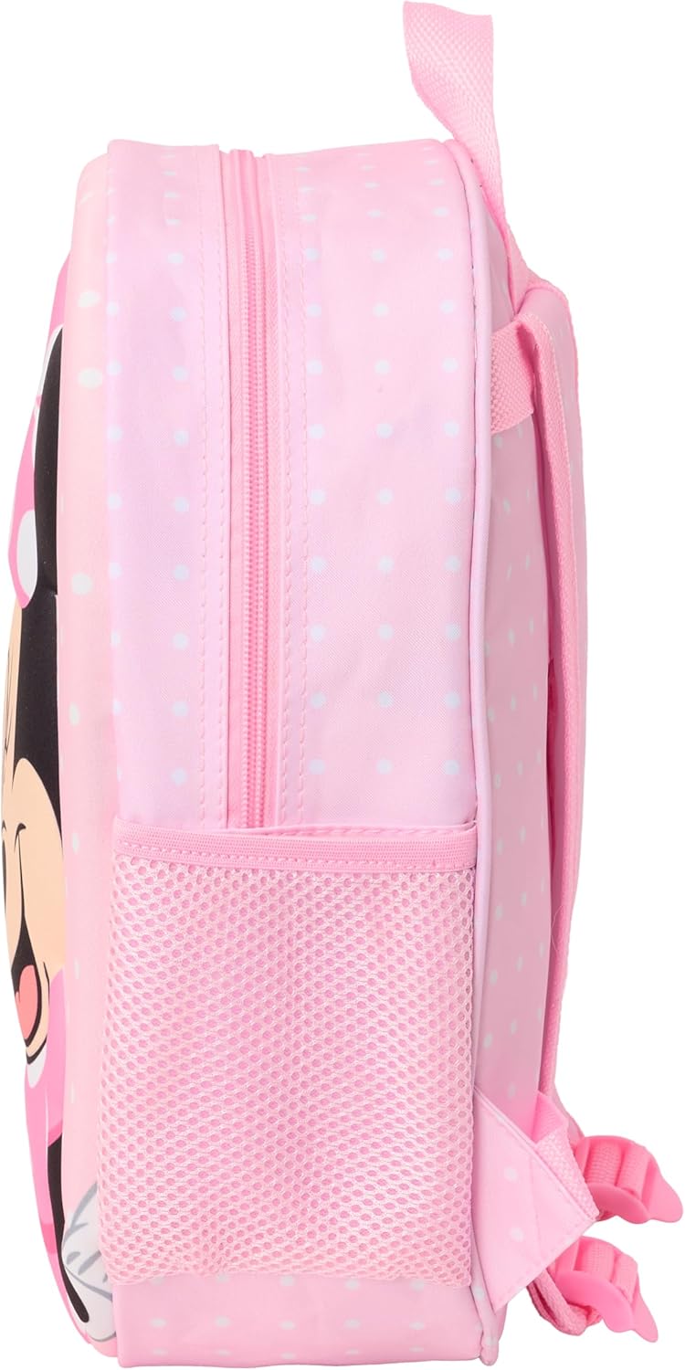 Safta MINNIE MOUSE 3D School Backpack, with 3D Design, Adaptable to Cart, Ideal for Children of Different Ages, Comfortable and Versatile, Quality and Resistance, 27 x 10 x 33 cm, pink, M, Casual