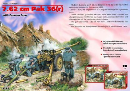 ICM 1:35-7,62 cm Pak 36(r) with German Crew (4 figures