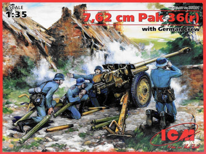 ICM 1:35-7,62 cm Pak 36(r) with German Crew (4 figures