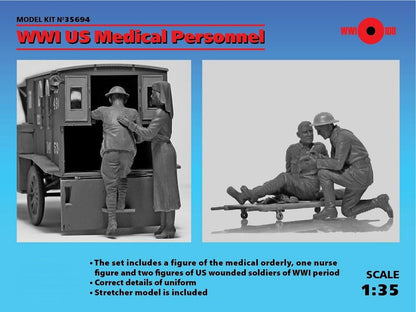 ICM Men's Icm 35694 Figures 1 35 WWI US Medical Personnel 4 Figs, Gray, 1.57x10.35x7.56 UK