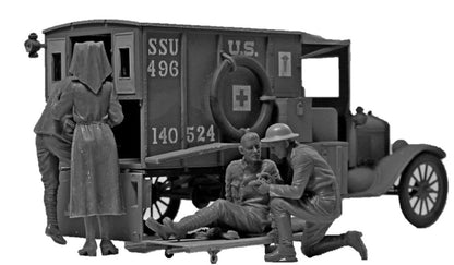 ICM Men's Icm 35694 Figures 1 35 WWI US Medical Personnel 4 Figs, Gray, 1.57x10.35x7.56 UK