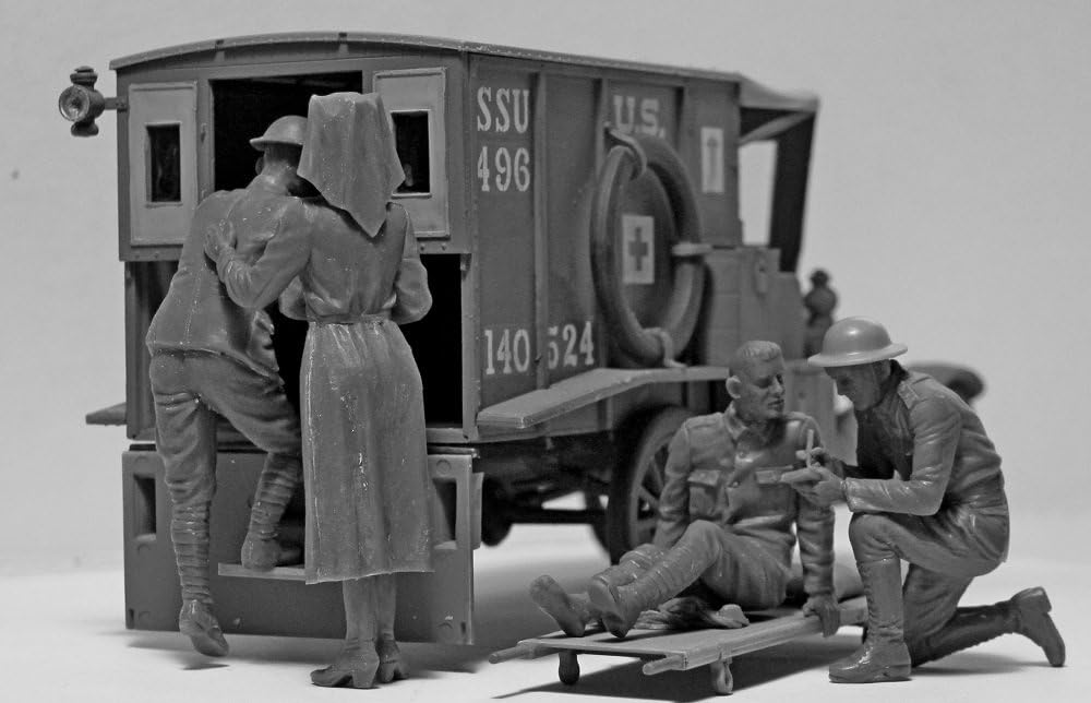 ICM Men's Icm 35694 Figures 1 35 WWI US Medical Personnel 4 Figs, Gray, 1.57x10.35x7.56 UK