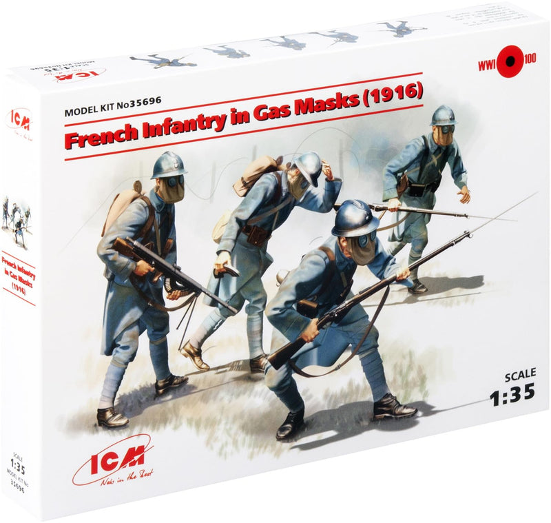 ICM 1:35 - French Infantry in Gas Masks (1918) 4 Figs