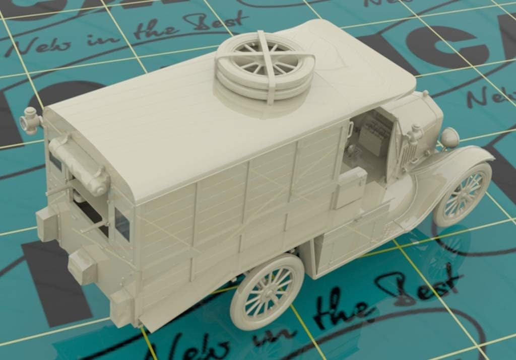 ICM 35665 Modellbausatz Coche 1:35-Modelo T 1917 Ambulance, WWI AAFS Car, Color temprano (ICM35665