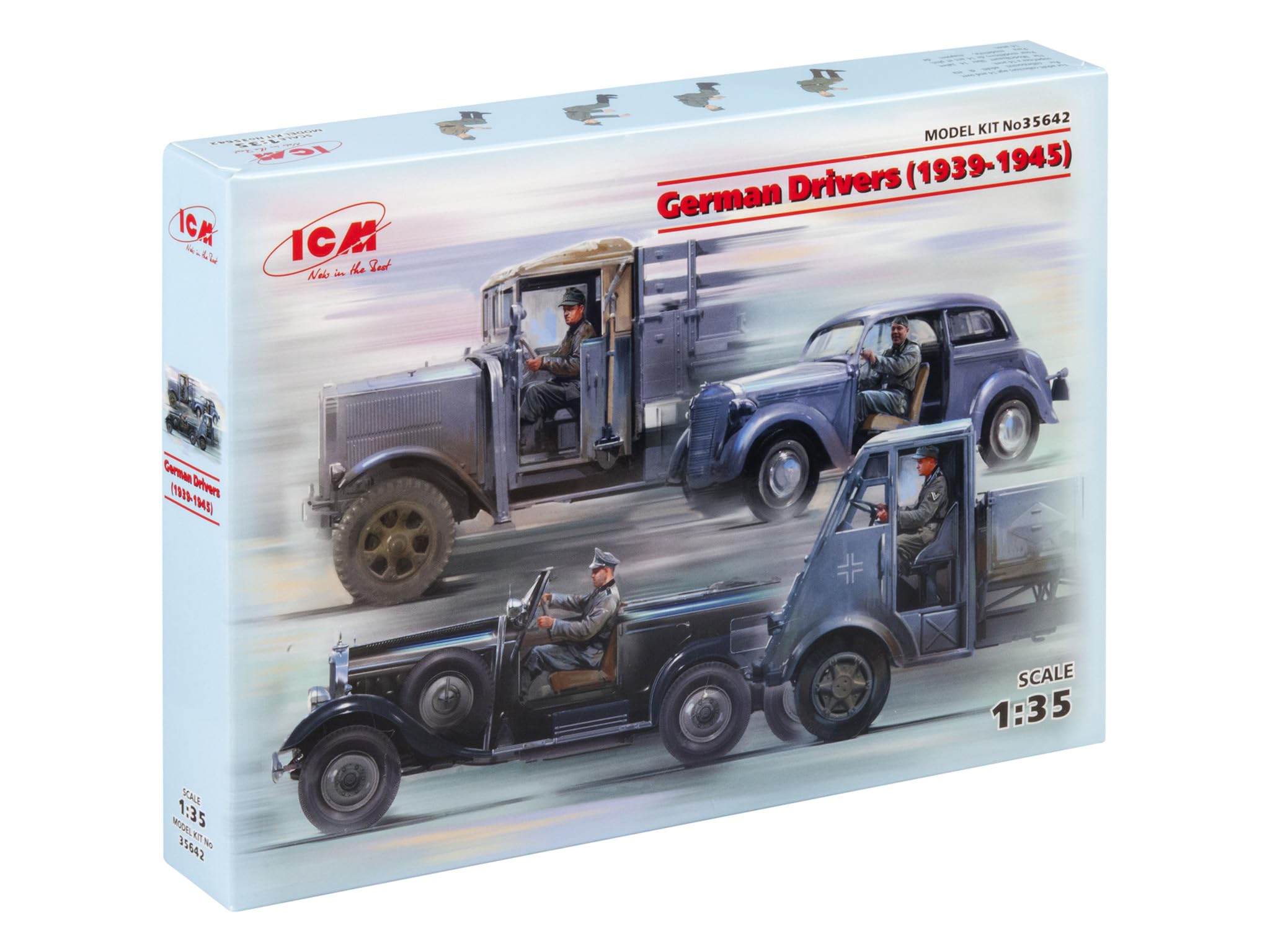 ICM 35642 German Drivers (1939-1945) (4 Figuras, Gris