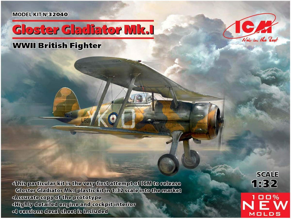 ICM 1:32 - Gloster Gladiator MK.I, Luchador británico de la Segunda Guerra Mundial