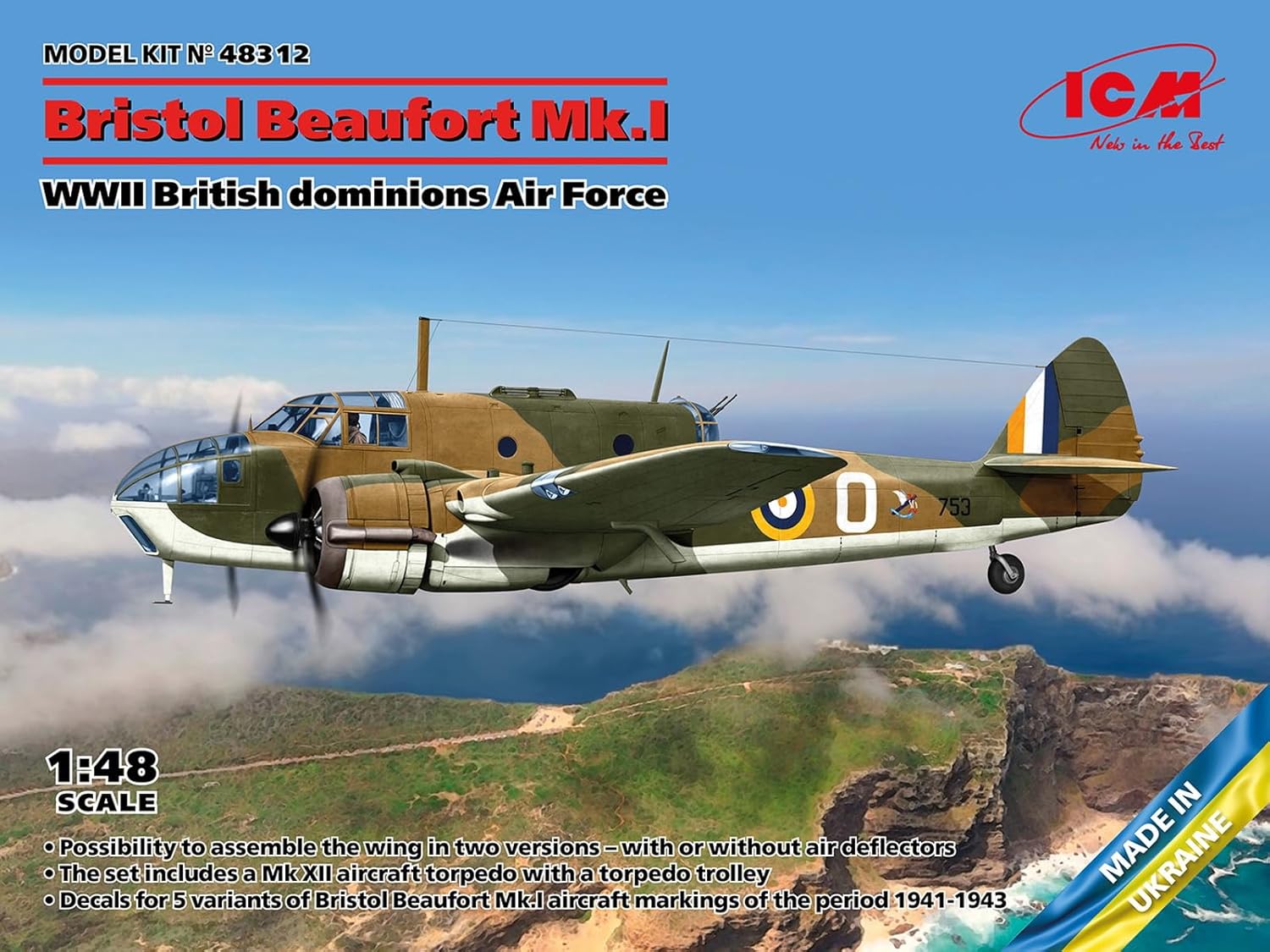 ICM 1:48 - Bristol Beaufort Mk.IA British Dominions AF