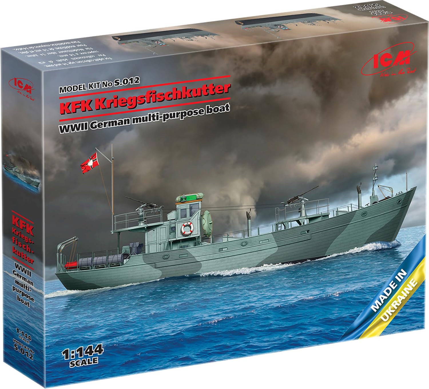 ICM-ICMS012 Barco Pescado de Guerra, Color Gris (ICMS012