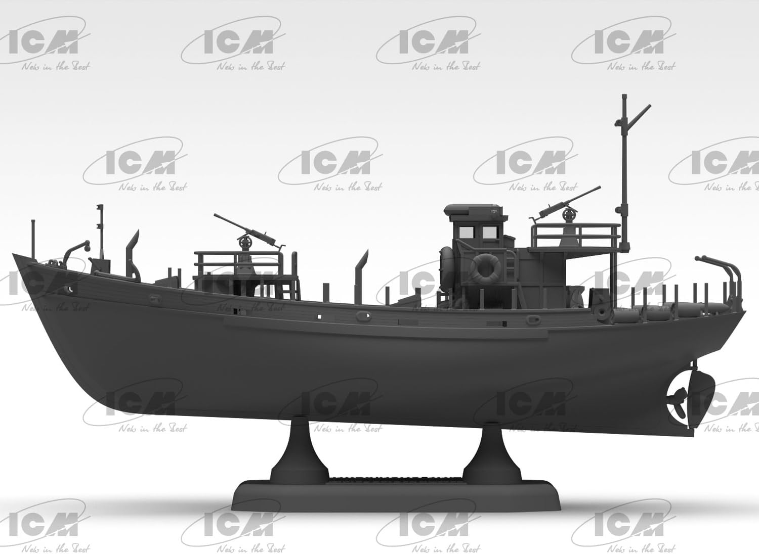 ICM-ICMS012 Barco Pescado de Guerra, Color Gris (ICMS012