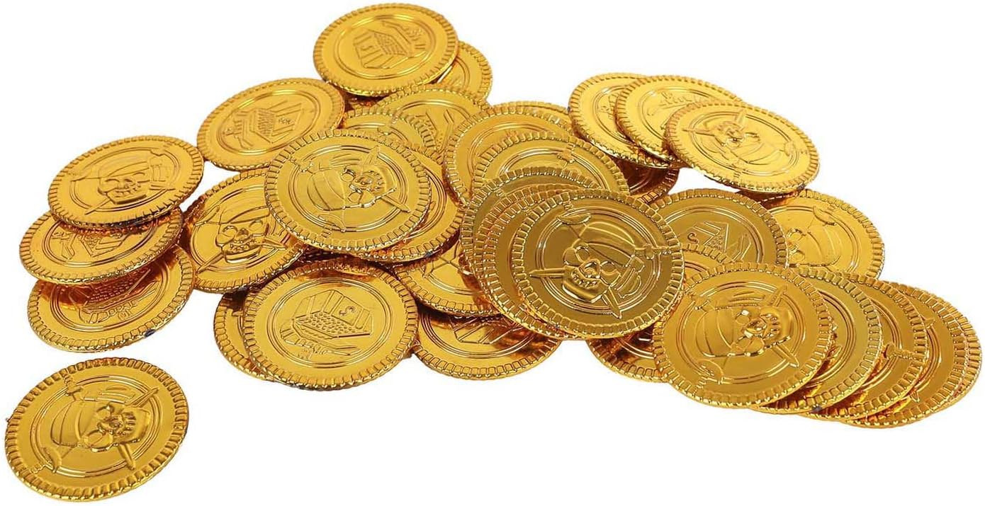 Gold Coins Toy Pirate Treasure Pack of 40 for Children