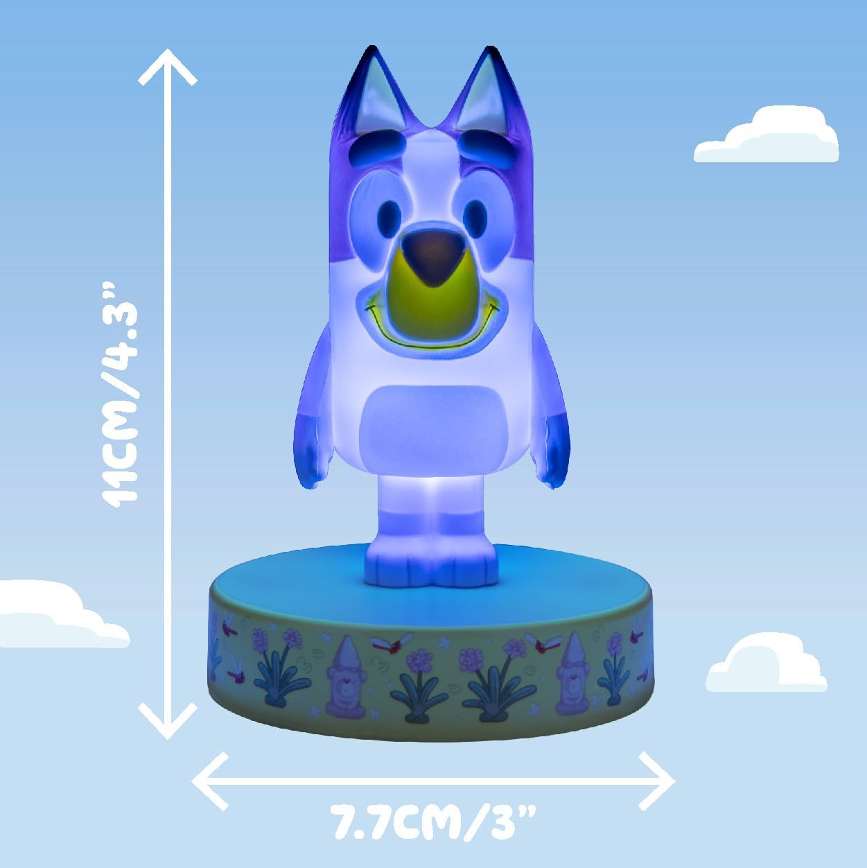 Paladone Bluey Icon Light, Officially Licensed Mini LED Lamp, Kids TV Character Merchandise for Bedrooms & Homes, Battery Powered Collectible, Blue