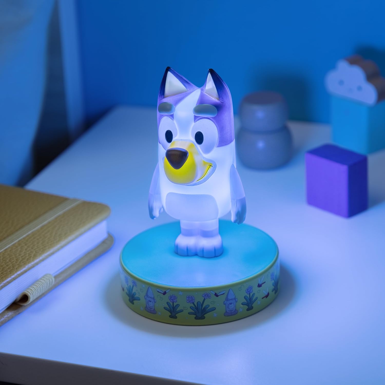 Paladone Bluey Icon Light, Officially Licensed Mini LED Lamp, Kids TV Character Merchandise for Bedrooms & Homes, Battery Powered Collectible, Blue