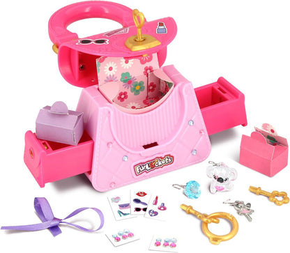 FUNLOCKETS - My Mini Secret Bag - Mini Bag - Personalised & Creative Takeaway - Find the Keys & Discover the Secrets - More Than 15 Surprises Inside Toy for