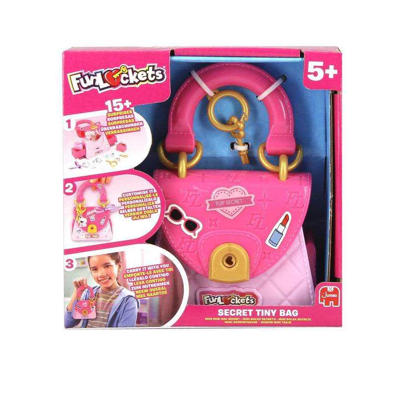 FUNLOCKETS - My Mini Secret Bag - Mini Bag - Personalised & Creative Takeaway - Find the Keys & Discover the Secrets - More Than 15 Surprises Inside Toy for