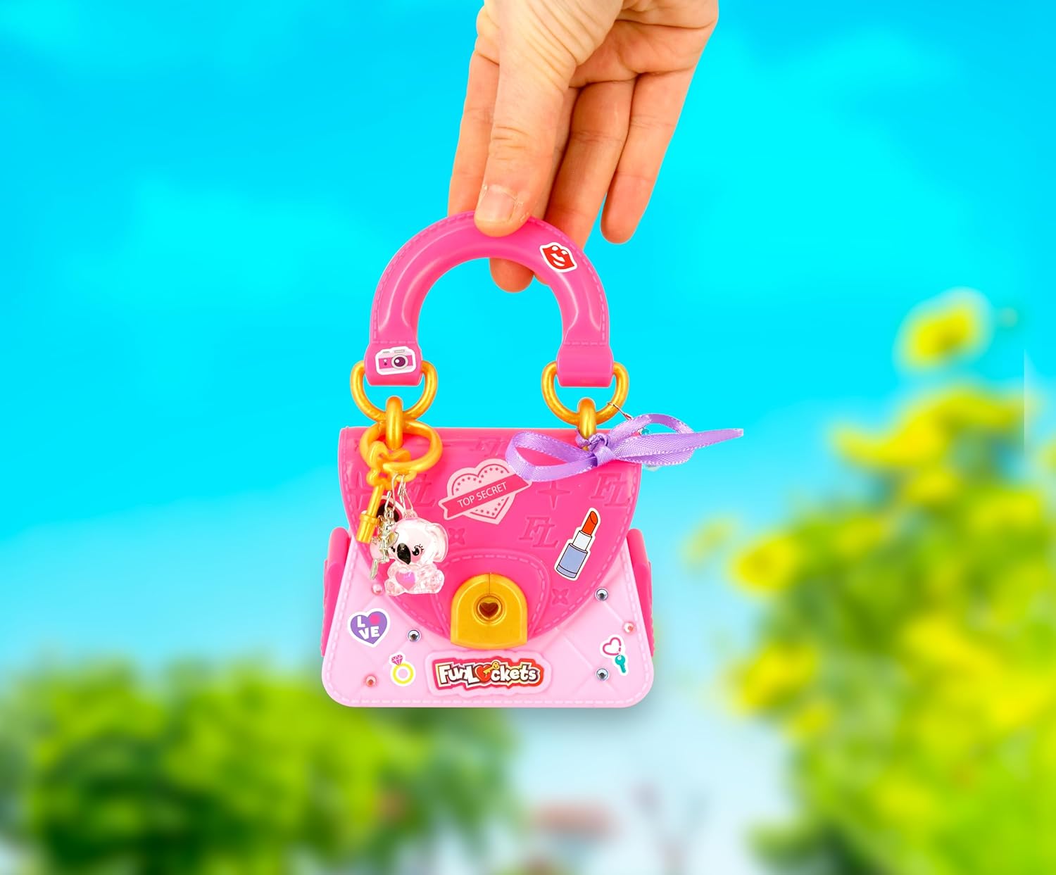 FUNLOCKETS - My Mini Secret Bag - Mini Bag - Personalised & Creative Takeaway - Find the Keys & Discover the Secrets - More Than 15 Surprises Inside Toy for