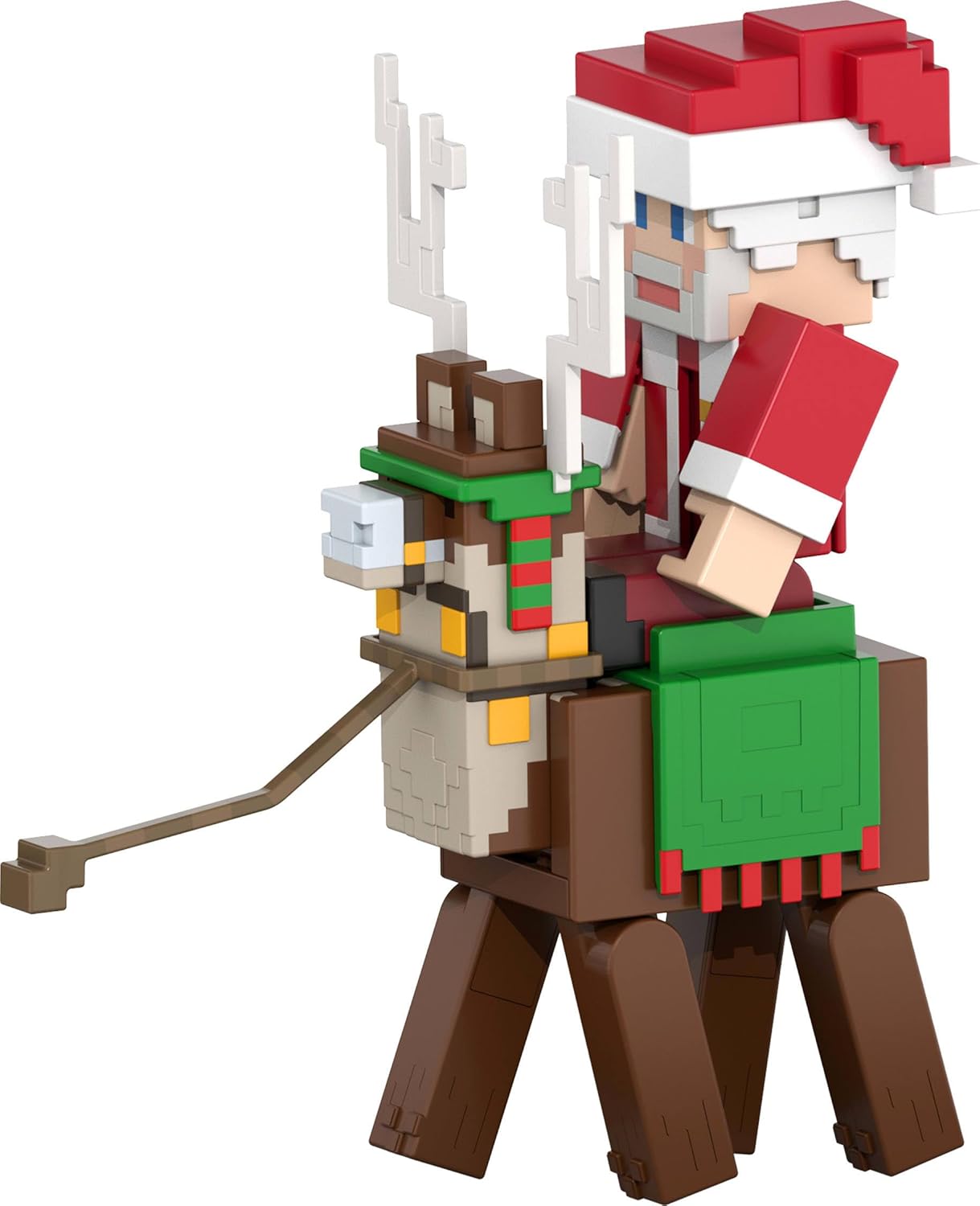 Mattel Minecraft Advent Calendar, 3 3.25-in Scale Action Figures including Santa, 17 Accessories & 4 Stickers, Pixelated Design, HXM86