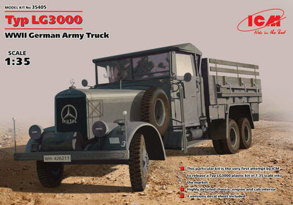 ICM- Nan 1:35 - Tipo LG3000, camión del ejército alemán de la Segunda Guerra Mundial, Color 100% (ICM35405